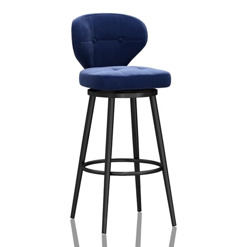 RiouPsithuric Drehbare Barhocker aus Samt für Kücheninseln, Thekenhöhe mit Rückenlehne, 75 cm Sitzhöhe, gepolsterte Blaue Stühle, modernes 1-teiliges Design für Zuhause und Bistro RiouPsithuric Drehbare Barhocker aus Samt für Kücheninseln, Thekenhöhe mit Rückenlehne, 75 cm Sitzhöhe, gepolsterte Blaue Stühle, modernes 1-teiliges Design für Zuhause und Bistro von RiouPsithuric