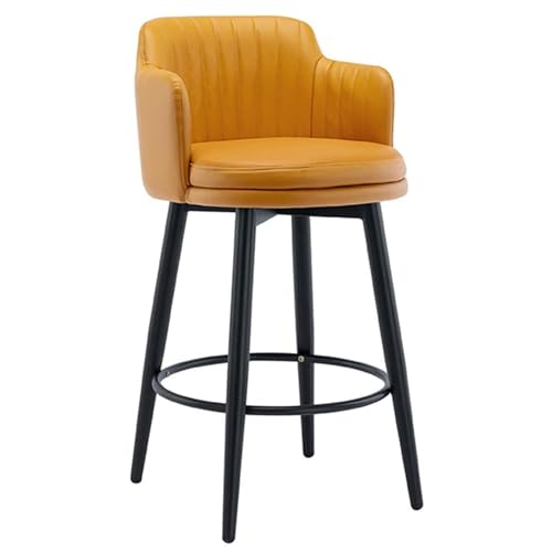 RiouPsithuric Drehbare Barhocker in Thekenhöhe – Bequeme hohe Esszimmerstühle aus PU-Leder mit großer Sitzfläche für Zuhause, Kneipe, Kücheninsel, Orange, 75 cm von RiouPsithuric