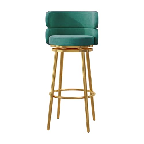 RiouPsithuric Drehbarer Barhocker, 1er-Set – moderner Stuhl in Thekenhöhe mit Rückenlehne und Fußstütze für Kücheninsel, Esszimmer, Wohnzimmer, 65 cm Sitzhöhe, stilvolle grüne Polsterung RiouPsithuric Drehbarer Barhocker, 1er-Set – moderner Stuhl in Thekenhöhe mit Rückenlehne und Fußstütze für Kücheninsel, Esszimmer, Wohnzimmer, 65 cm Sitzhöhe, stilvolle grüne Polsterung von RiouPsithuric
