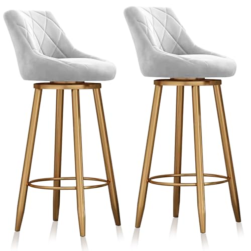RiouPsithuric Drehbares Barhocker-Set – Stühle in Thekenhöhe aus Samt mit Rückenlehne, stilvolles Design für Kücheninsel, Pub, Esszimmer, Moderne Wohnkultur von RiouPsithuric