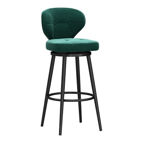 RiouPsithuric Mid-Century Moderner Barhocker aus Samt mit Drehfunktion – 1 Kücheninsel-Thekenstuhl mit Rückenlehne, 65 cm Sitzhöhe, stilvoller grün gepolsterter Barhocker für das Esszimmer RiouPsithuric Mid-Century Moderner Barhocker aus Samt mit Drehfunktion – 1 Kücheninsel-Thekenstuhl mit Rückenlehne, 65 cm Sitzhöhe, stilvoller grün gepolsterter Barhocker für das Esszimmer von RiouPsithuric