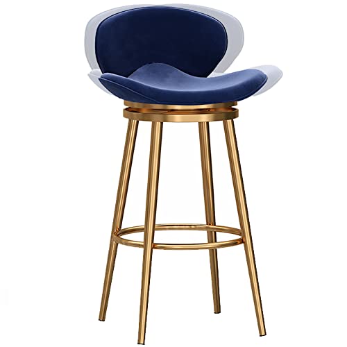 RiouPsithuric Moderne Barhocker aus Samt, 26/30 Zoll, 360°-Drehsitz mit Rückenlehne, stilvolle Esszimmerstühle in Thekenhöhe für Kücheninsel, Pub und Wohnzimmer – Blau, 65 cm RiouPsithuric Moderne Barhocker aus Samt, 26/30 Zoll, 360°-Drehsitz mit Rückenlehne, stilvolle Esszimmerstühle in Thekenhöhe für Kücheninsel, Pub und Wohnzimmer – Blau, 65 cm von RiouPsithuric