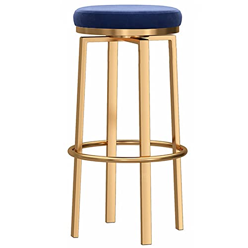 RiouPsithuric Moderne Barhocker aus Samt, 26/30 Zoll – Gepolsterte Drehstühle in Thekenhöhe für Küche und Esszimmer, stilvolle Blaue Inselsitzgelegenheit (65 cm) von RiouPsithuric