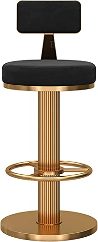 RiouPsithuric Moderne Barhocker aus Samt – höhenverstellbare Barstühle mit goldenen Metallbeinen, stabilem Rahmen und Fußstütze für die Küche und das Esszimmer, schickes Polsterdesign von RiouPsithuric