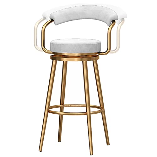 RiouPsithuric Moderne Barhocker aus Samt mit Drehgelenk, 26/30 Zoll höhenverstellbar, gepolsterte Sitzfläche und Rückenlehne, hohe Thekenhocker für Kücheninsel, Esszimmer, Pub, Café (weiß, 1 Stü RiouPsithuric Moderne Barhocker aus Samt mit Drehgelenk, 26/30 Zoll höhenverstellbar, gepolsterte Sitzfläche und Rückenlehne, hohe Thekenhocker für Kücheninsel, Esszimmer, Pub, Café (weiß, 1 Stü von RiouPsithuric