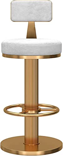 RiouPsithuric Moderne Barhocker aus Samt mit goldenen Metallbeinen – höhenverstellbare Esszimmer-Barstühle für die Küche, Stabiler Rahmen und Fußstütze, stilvolle gepolsterte Sitzgelegenheit von RiouPsithuric