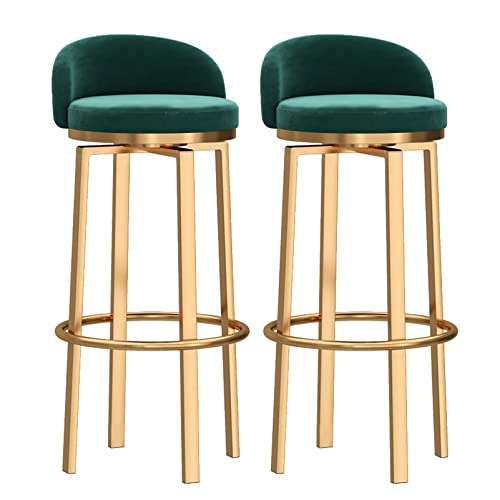 RiouPsithuric Moderne grüne Barhocker mit Drehfunktion, 2er-Set, 74,9 cm hohe Esszimmerstühle mit goldenen Metallbeinen und Rückenlehne für Kücheninsel, Hausbar oder Zimmer RiouPsithuric Moderne grüne Barhocker mit Drehfunktion, 2er-Set, 74,9 cm hohe Esszimmerstühle mit goldenen Metallbeinen und Rückenlehne für Kücheninsel, Hausbar oder Zimmer von RiouPsithuric