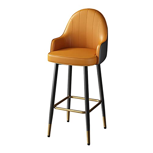 RiouPsithuric Moderner Barhocker in Industrie-Optik mit Rückenlehne und Armlehne, dick gepolsterter Küchenstuhl aus Kunstleder, Grau/Orange, perfekt für das Esszimmer, 1er-Set RiouPsithuric Moderner Barhocker in Industrie-Optik mit Rückenlehne und Armlehne, dick gepolsterter Küchenstuhl aus Kunstleder, Grau/Orange, perfekt für das Esszimmer, 1er-Set von RiouPsithuric