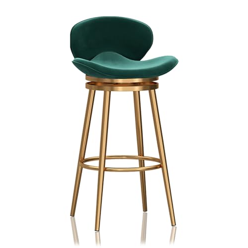 RiouPsithuric Moderner drehbarer Barhocker aus Samt mit Rückenlehne, 65 cm Thekenhöhe, Fußstütze, stilvoller grüner Polsterstuhl für Kücheninsel, Esszimmer, Home Pub – 1PC RiouPsithuric Moderner drehbarer Barhocker aus Samt mit Rückenlehne, 65 cm Thekenhöhe, Fußstütze, stilvoller grüner Polsterstuhl für Kücheninsel, Esszimmer, Home Pub – 1PC von RiouPsithuric
