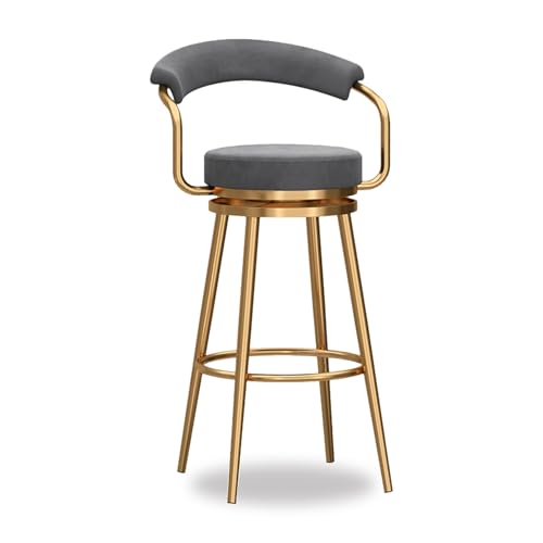RiouPsithuric Moderner drehbarer Barhocker in Thekenhöhe, 75 cm Sitzfläche, Hohlrücken-Design, stilvolle Sitzgelegenheiten für Küche/Zuhause/Restaurant, bequemer Grauer Barhocker – 1 Stück RiouPsithuric Moderner drehbarer Barhocker in Thekenhöhe, 75 cm Sitzfläche, Hohlrücken-Design, stilvolle Sitzgelegenheiten für Küche/Zuhause/Restaurant, bequemer Grauer Barhocker – 1 Stück von RiouPsithuric