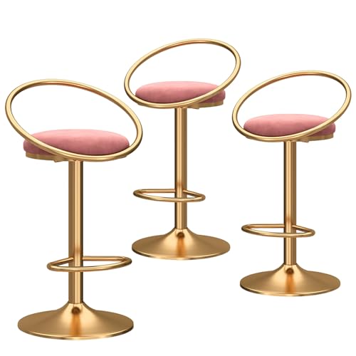 RiouPsithuric Verstellbares, drehbares Barhocker-Set – Gepolsterte Stühle in Thekenhöhe mit hohler Rückenlehne für Küche, Esszimmer, Hausbar, modernes Design, Bequeme Sitzgelegenheiten, leicht z von RiouPsithuric