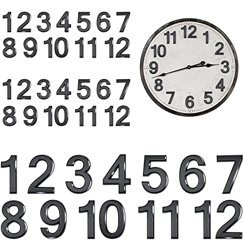 Ripeng 30 Stück Metall Uhr Zahlen Ersatz Kit - Arabisch Ziffernblatt Selbstklebend - Kleines Uhr-Kit für Zuhause Kunst DIY Dekoration, Schwarz von Ripeng