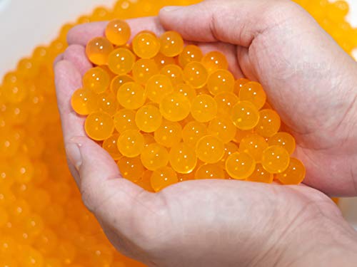 Risai Wasserkugeln, Kristallgel-Perlen, perfekt für Hydrogel-Pflanzen, Vasenfüller, Mittelstück, Silikon-Kugeln, Gelee-Edelsteine, Wachstumsperlen 5000pcs, Orange 100g von Risai