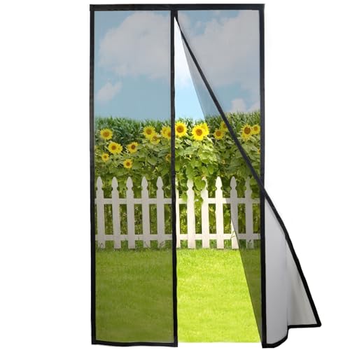 Risareyi Fliegengitter Fenster Magnet 120x140cm, Schwarz Moskitonetz Fenster Insektenschutz Fenster Ohne Bohren mit Klettband und Starke Magneten Selbstschließend für Balkon, Verschiedene Größen von Risareyi