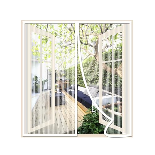 Risareyi Magnet Fliegengitter Fenster 75x125cm, Weiß Atmungsaktiver Masche Fliegengitter Balkontür Ohne Bohren Moskitonetz Fenster Insektenschutz Tür, Automatische Schließung von Risareyi
