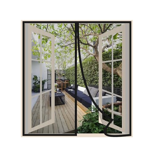 Risareyi Magnet Fliegengitter Fenster 105x125cm, Schwarz Atmungsaktiver Masche Fliegengitter Balkontür Ohne Bohren Moskitonetz Fenster Insektenschutz Tür, Automatische Schließung von Risareyi