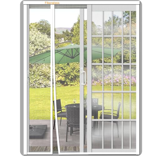 Risareyi Magnet Fliegengitter Balkontür 145x200cm, Weiß Fiberglas Netz, Seitliche Öffnung 1/4 Fliegengitter Tür Insektenschutz für Terrassentür, Ohne Bohren mit Klebeband Risareyi Magnet Fliegengitter Balkontür 145x200cm, Weiß Fiberglas Netz, Seitliche Öffnung 1/4 Fliegengitter Tür Insektenschutz für Terrassentür, Ohne Bohren mit Klebeband von Risareyi