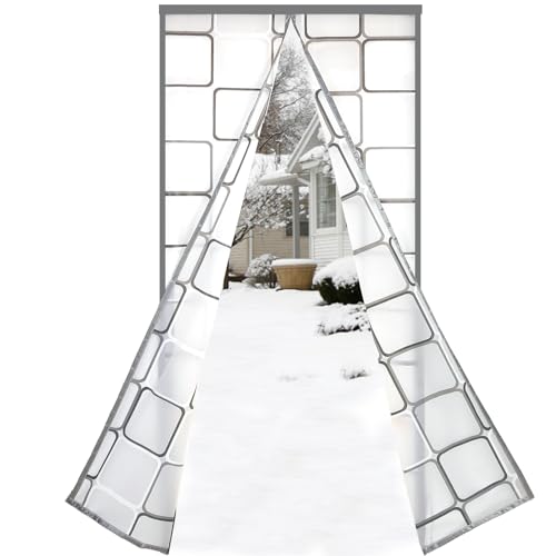 Risareyi Magnet Wärmeschutzvorhang Fenster Grau Türvorhang Thermo Kälteschutz Panel-Isolierung Klimaanlage Fliegenvorhang Wasserdicht Winddicht Wärmeschutzvorhang Tür für Balkon Küche, 80x80cm von Risareyi