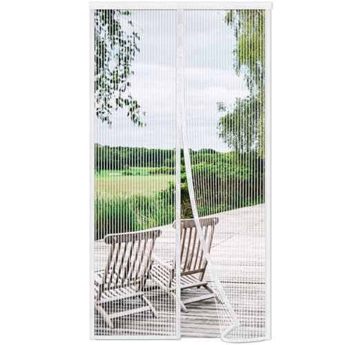 Risareyi Magnet Fliegengitter Tür 85x240cm, Weiß Insektenschutz Balkontür Ohne Bohren, Insektenschutz Fenster Fliegengitter Balkontür Automatisches Schließen für Terrassentür mit Klettband Risareyi Magnet Fliegengitter Tür 85x240cm, Weiß Insektenschutz Balkontür Ohne Bohren, Insektenschutz Fenster Fliegengitter Balkontür Automatisches Schließen für Terrassentür mit Klettband von Risareyi