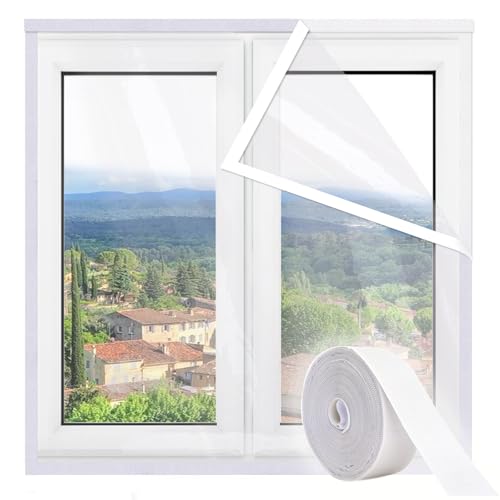 Risareyi Thermo Cover Fenster 45x80cm, Weiß Transparente EVA Isolierfolie zur Wärmedämmung, Fensterdichtungsskits Inklusive Klebeband, Thermovorhang nicht Zerschneidbar Risareyi Thermo Cover Fenster 45x80cm, Weiß Transparente EVA Isolierfolie zur Wärmedämmung, Fensterdichtungsskits Inklusive Klebeband, Thermovorhang nicht Zerschneidbar von Risareyi