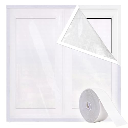 Risareyi Thermo Cover Fenster 50x85cm, Weiß Transluzentes EVA Isolierfolie zur Wärmedämmung, Fensterdichtungsskits Inklusive Klebeband, Thermovorhang nicht Zerschneidbar Risareyi Thermo Cover Fenster 50x85cm, Weiß Transluzentes EVA Isolierfolie zur Wärmedämmung, Fensterdichtungsskits Inklusive Klebeband, Thermovorhang nicht Zerschneidbar von Risareyi