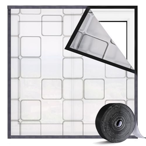 Risareyi Thermo Cover Fenster 65x80cm, Grau Transluzentes EVA Isolierfolie zur Wärmedämmung, Fensterdichtungsskits Inklusive Klebeband, Thermovorhang nicht Zerschneidbar von Risareyi