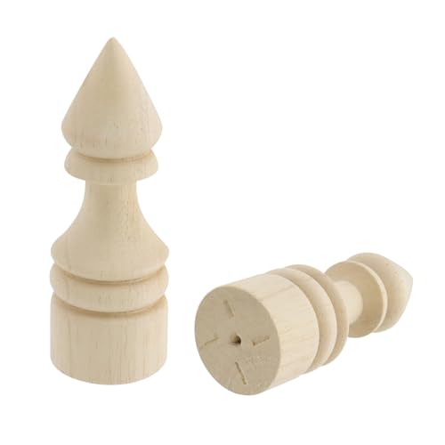 Risbay Endstücke aus unlackiertem Holz, dekorativ, 10,2 cm hoch x 3,5 cm breit, Holzendstücke, für Bettpfosten, Gardinenstange, Bastelarbeiten, Endstücke, 2 Stück Risbay Endstücke aus unlackiertem Holz, dekorativ, 10,2 cm hoch x 3,5 cm breit, Holzendstücke, für Bettpfosten, Gardinenstange, Bastelarbeiten, Endstücke, 2 Stück von Risbay