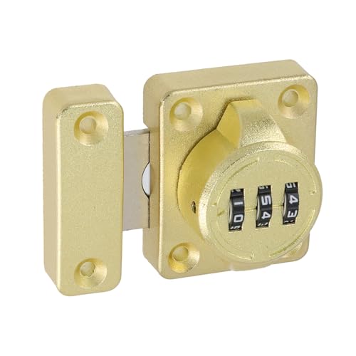Risbay Passwort-Torriegel, doppelte Zinklegierung, mechanisches Passwort-Drehschloss mit Kombination für Schrank, Scheunentür, Badezimmer, Außenbereich, Schrank, Zaun (Gold) von Risbay