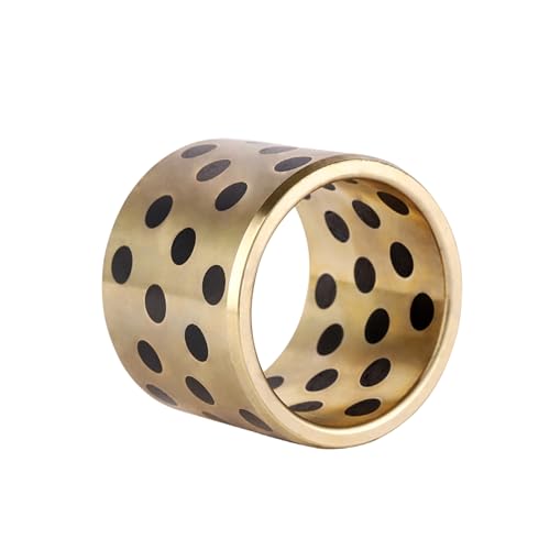 2 Stück, Messing-Solid-geschmierte Graphit-Kupfer-Buchsen, ölfreie selbstschmierende Lager für Industriemaschinen,2 Stück,20 x 25 x 25 mm von Risdany