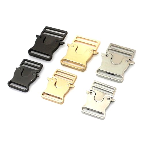 Risdany 2 Metallschnallen für Rucksäcke, seitliche Schnellverschlussschnallen für DIY-Outdoor-Ausrüstung, Gurte und Lederhandwerksprojekte,Innendurchmesser 38 mm von Risdany