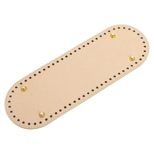 Risdany 2 Stück gestrickter Taschenboden aus Pu-Leder mit Löchern, Langer Nietenbasis, geeignet für selbst gehäkelte Handtaschen und Bastelzubehör,29,5 x 10 cm von Risdany