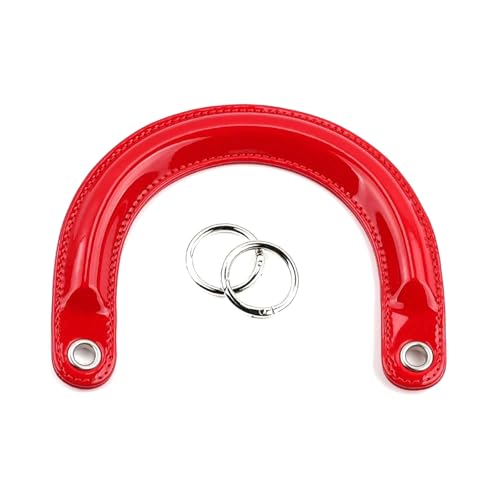Risdany 2-teiliger Ersatzgriff aus Leder für Umhängetaschen, einfarbige Schnalle für Damengeldbörsen und DIY-Reparaturzubehör,Länge 17 cm - Breite 2,5 cm - Höhe 12 cm von Risdany
