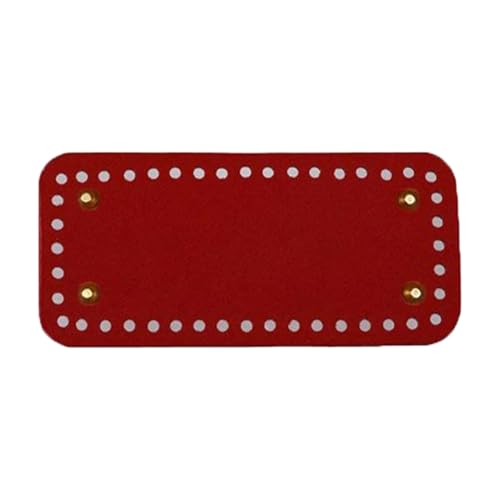 Risdany 4 Stück 8 x 20 cm ovaler Taschenboden aus geflochtenem Leder, langlebiger und verschleißfester DIY-Boden mit Löchern für gehäkelte Handtaschenzubehör,8x20cm von Risdany