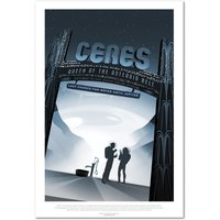 Nasa Weltraum Poster, Retro Wandkunst, Space Travel Poster - Ceres Asteroid Print Hochwertige Drucke von RiseUpArts