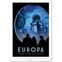 Nasa Weltraum Poster, Retro Wandkunst, Space Travel Poster - Europa Mission Hochwertige Drucke von RiseUpArts