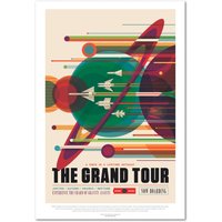 Nasa Weltraum Poster, Retro Wandkunst, Space Travel Poster - The Grand Tour Mission Hochwertige Drucke von RiseUpArts