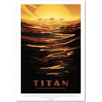 Nasa Weltraum Poster, Retro Wandkunst, Space Travel Poster - Titan Mission Hochwertige Drucke von RiseUpArts