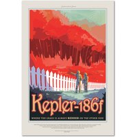 Nasa Weltraum Poster, Retro Wandkunst, Weltraumreise Poster - Kepler 186F Mission Hochwertige Drucke von RiseUpArts