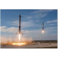 Space X Poster - Falcon 9 Rockets Landing Mission Hochwertige Drucke von RiseUpArts