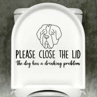 Bernhardiner Bitte Schließen Sie Den Deckel, Der Hund Hat Ein Trinkproblem, Toilettenaufkleber, Hundetoilette Trinkendes Aufkleber, Lustiges Bernhardiner Bitte Schließen Sie Den Deckel, Der Hund Hat Ein Trinkproblem, Toilettenaufkleber, Hundetoilette Trinkendes Aufkleber, Lustiges von RiseUpStitchery