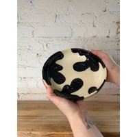 Handbemalte Keramik Kuh Pasta Schüssel von RiseandShineCeramics