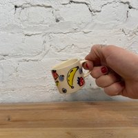 Handbemalte Keramik Obstsalat Espressotasse Handbemalte Keramik Obstsalat Espressotasse von RiseandShineCeramics