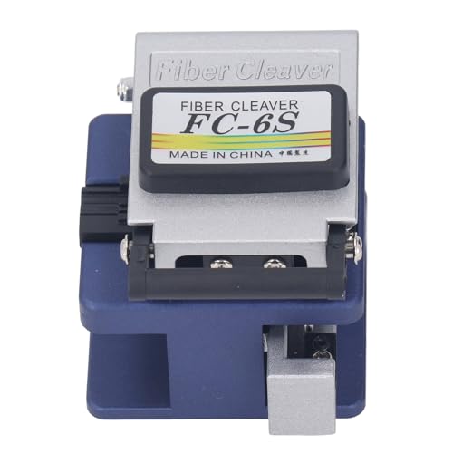 Risegun Fiber Cleaver, 3-in-1 FC-6S Glasfaser-Drahtbeil mit Beutel, Hochgenaues Glasfaserkabel-Abisolierwerkzeug Faser Spalter, 12-Oberflächenklinge, FTTH-Kaltspleißwerkzeug für 0,9mm 0,25mm 3,0mm von Risegun