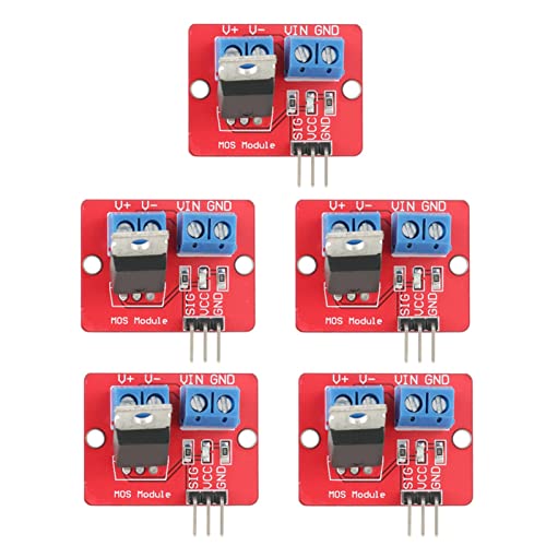 Risegun 5-teiliges MOSFET Modul, 3.3 V/5 V MOSFET Treibermodul PWM Ausgangssteuerkarte 0-24 V für SCM, für ARM, für R aspberry Pi von Risegun