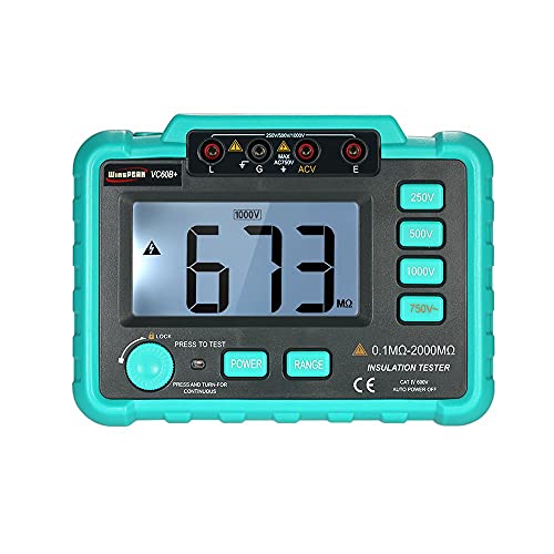 Digitales Oszilloskop Multimeter, DC250V/500V/1000V Isolierung Widerstand Tester LCD Isolationswiderstandsmesser mit Hintergrundbeleuchtung VC60B+ Digitaler Megaohmmeter Widerstandstester von Risegun