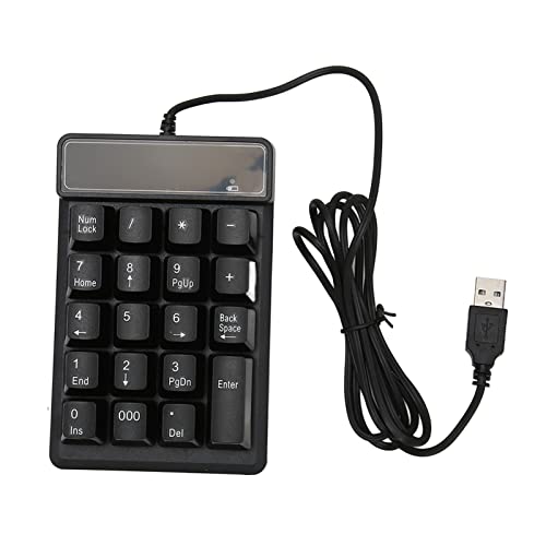 Risegun Kabelgebundener Nummernblock, Schwarz, USB-Anschluss, 19 U-förmige Tasten, Plug-and-Play, Kompakter Nummernblock für Laptop, PC, Desktop von Risegun