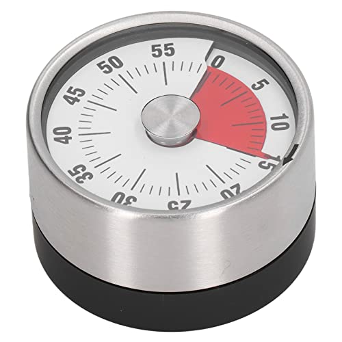 Risegun Magnetischer Timer, magnetischer Timer, Edelstahl, visueller Küchen-Timer, 70 dB Alarm, hohe Genauigkeit, Magnet-Design, Weiß von Risegun