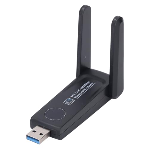Risegun USB WLAN Adapter, 1200Mbps 2.4GHz/5GHz USB 3.0 Dual Band WiFi Adapter Internet Stick mit 2 x 5dBi Antenna Kompatibel mit Windows XP 7 8 8.1 10 von Risegun
