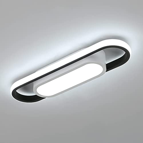 Riserva Led Deckenleuchte 24W, Modern Kreative Weiße Deckenlampe, 6500K Kaltweiß Led Deckenleuchte, für Schlafzimmer Wohnzimmer Flur Balkon Küche（L40CM x W12CM） von Riserva