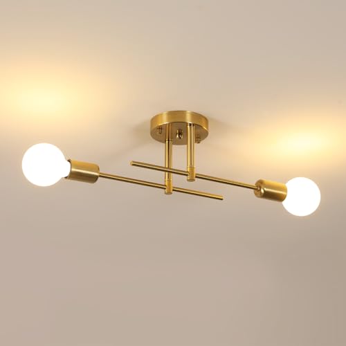 Riserva Deckenleuchte Vintage, E27 2 Flammig Kronleuchter Gold, Sputnik Deckenlampe Retro aus Metall für Wohnzimmer, Schlafzimmer, Korridor, Balkon, Hotel, Café Riserva Deckenleuchte Vintage, E27 2 Flammig Kronleuchter Gold, Sputnik Deckenlampe Retro aus Metall für Wohnzimmer, Schlafzimmer, Korridor, Balkon, Hotel, Café von Riserva
